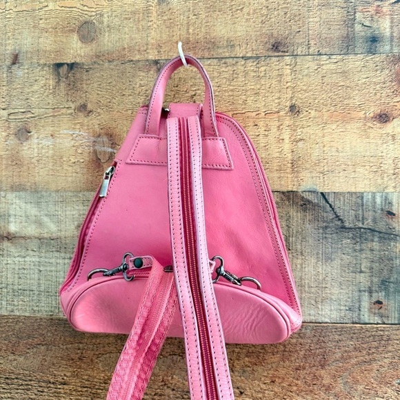 Rare Vintage Vera Pelle Pink Leather Women\'s Convertible Bag
